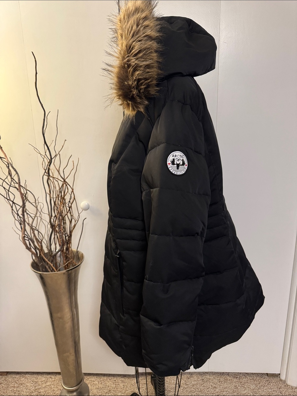 Arctic Expedition Black Faux Fur Trim Parka - Picture 3 of 8